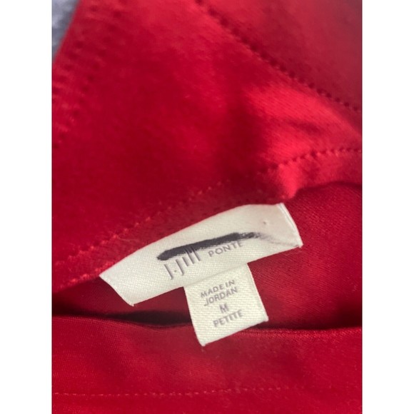 J Jill Womens Ponte Dress Size MP Petite Ruffle Stretch Red Business Comfort - Picture 7 of 13